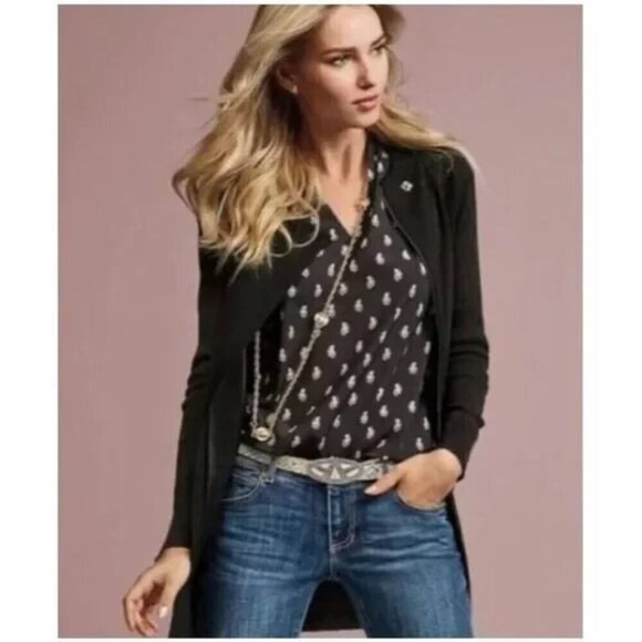 CAbi Memento Blouse Navy & White #3435 size Small - Picture 1 of 6